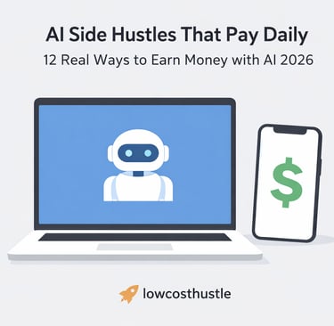 AI Side Hustles That Pay Daily 12 Real Ways to Earn Money with AI in 2026_lowcosthustle