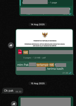 Testimoni Chat Bukti Keberhasilan NIE Alkes & PKRT Terbit