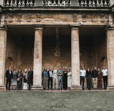 wedding party in parade gardens, bath