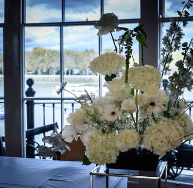 a large flower arrangement on a table