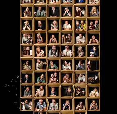 Unique wedding guest portrait box London photographer.