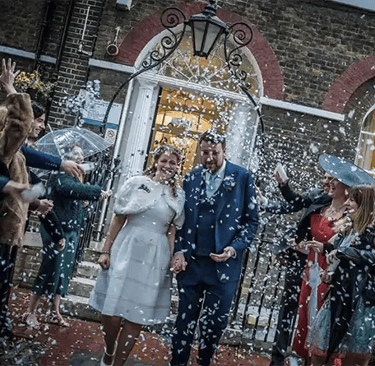 newly-weds leaving Southwark Registry Office