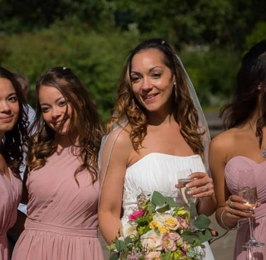 bride and her bridesmaids