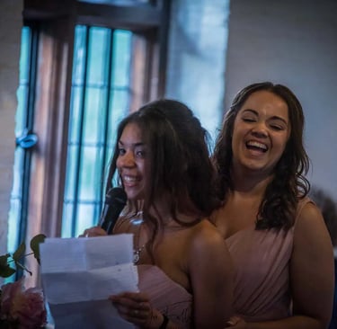 bridesmaids giving a speech