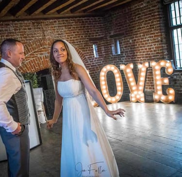 Newly-weds having their first dance