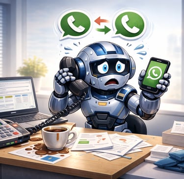 WhatsApp y teléfono gestionados en sistemas separados en la empresa