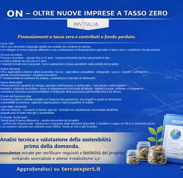 ON Invitalia – finanziamenti a fondo perduto e tasso zero analizzati da TerraExpert.it