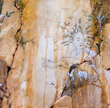 Make UP 2000 16” x 20” Acrylic, Plaster on Canvas Private Collection