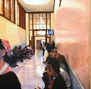 Wedding Panorama, San Francisco City Hall, 62" x 192" Acrylic on canvas, 2020