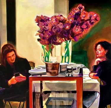 Jack & Marissa, 46" x 72" Acrylic on canvas, 2019