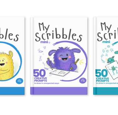 Covers of the three My Scribbles mini books