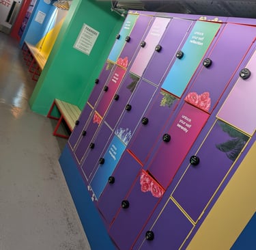 Custom printed graphics for gym lockers