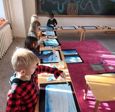 2 klasė Klaipėdos Valdorfo mokykloje - tapyba