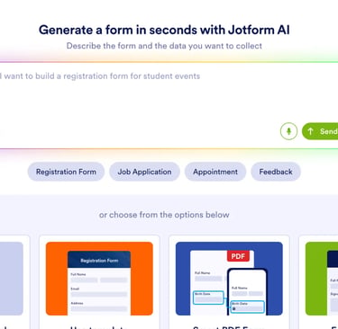 Génération de formulaires par intelligence artificielle.