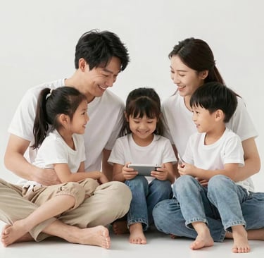 A vibrant display of colorful products arranged neatly on a modern wooden shelf.