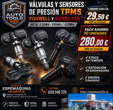 Valvulas y Sensores de Presion Autel y Foxwell en Tenerife