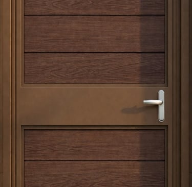Brown Gate Frame with different panel colours 