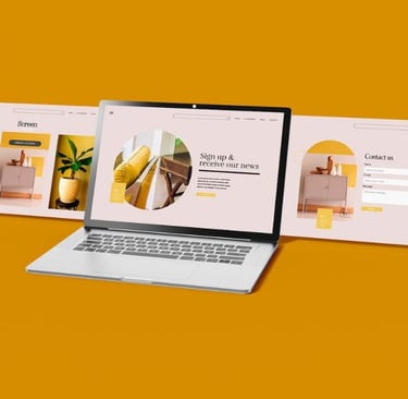 Diseño de sitios web modernos, autentico y responsivo que se muestra en una computadora portátil
