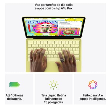 macebook neo, feito para IA, tela 13 polegas brilhante e até 16 horas de bateria