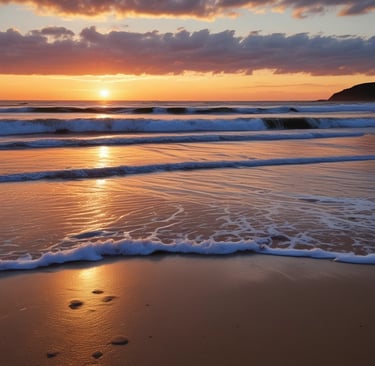 A serene sunrise over a peaceful lake, symbolizing new beginnings and spiritual wellness.