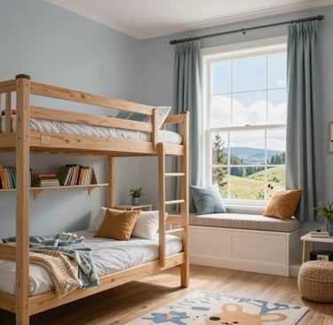 An inviting bedroom in a flat showcasing warm tones and thoughtful, genuine craftsmanship.