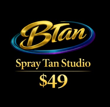 BTAN Spray Tan Studio $49 luxury spray tan promotion featuring a custom Norvell airbrush glow.