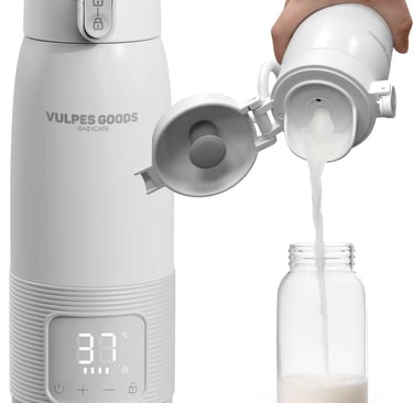 Compacte elektrische flessenwarmer voor het snel opwarmen van melk en hapjes.
