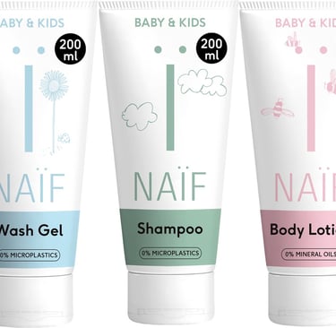 Naïf Baby startset met natuurlijke verzorgingsproducten zonder microplastics