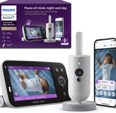  Philips Avent Connected beeldbabyfoon met camera voor veilig toezicht via de app.