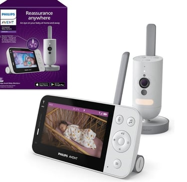 Close up van de Philips Avent babyfoon app met nachtzicht