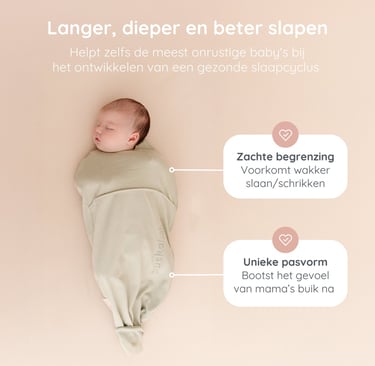 Puckababy Piep inbakerzak baby ligt in zak te slapen