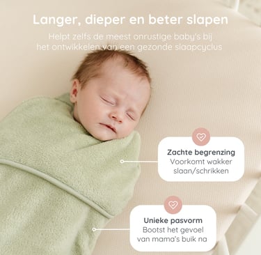 Ingepakt Puckababy Piep slaapzakje in olijfgroen voor een veilige slaap