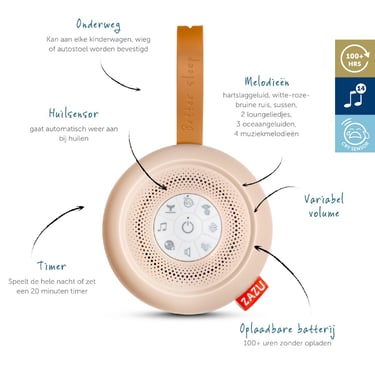 Compacte Zazu Suzy Deluxe baby soother met sussend geluid en 14 verschillende melodieën