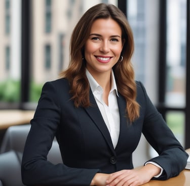Image of a woman writing in a stylish planner at a bright, modern desk