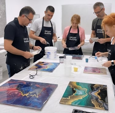 Epoxy workshop marmer imitatie voor epoxy vloeren en kunstwerken