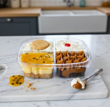 Bandeja de 4 sabores de Cocina con Ely, una deliciosa selección de postres artesanales que permite c