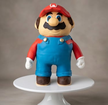 Torta personalizada inspirada en Mario Bros elaborada por Cocina con Ely, modelada completamente a m