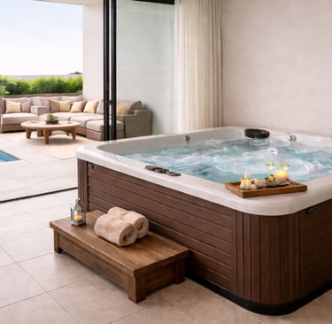 A highlight of the villa is the exclusive private spa zone, featuring a jacuzzi and sauna, ideal for