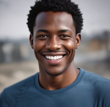 Image of a man receiving a neatly folded stack of office uniforms.