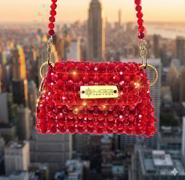 MGG New York luxury Mini Sirius handbag with coral red finish