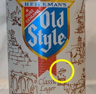 Old Style beer can with Frog located