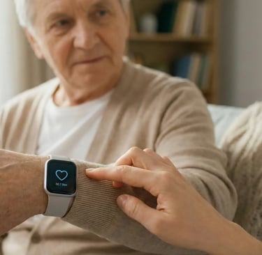 Montre connectée discrète avec détection de chute pour la sécurité des seniors à domicile - Service 