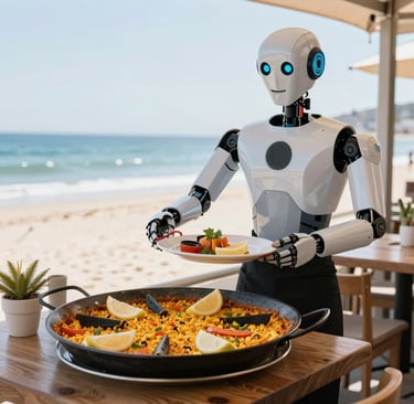 Agente de IA siendo camarero