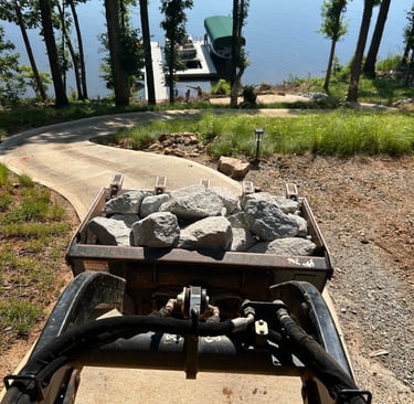 Rip rap install on Lake Oconee