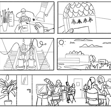 Storyboard crayonné film animation mMotion Design Luxe Guerlain 2Factory FEVR Paris agence motion
