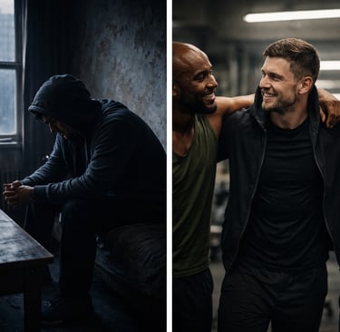 From isolation to brotherhood: a man rebuilds discipline and purpose in the gym with brothers beside