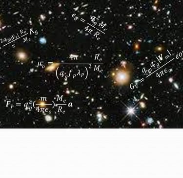 Universe with galaxies superimposed with formulations derived in this theory of quantum gravity