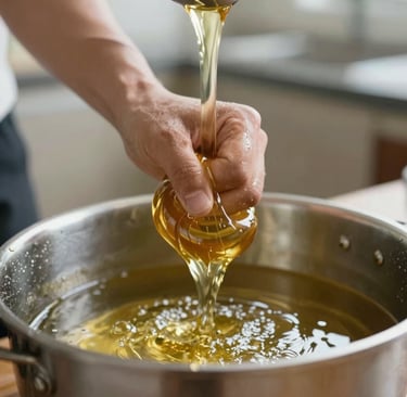 Sunlight filtering through lush green leaves above a serene forest floor.