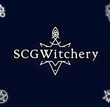 a logo for SCG Witchery