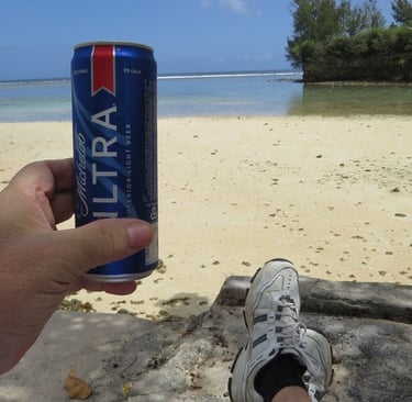 cold beer on a beach in guam